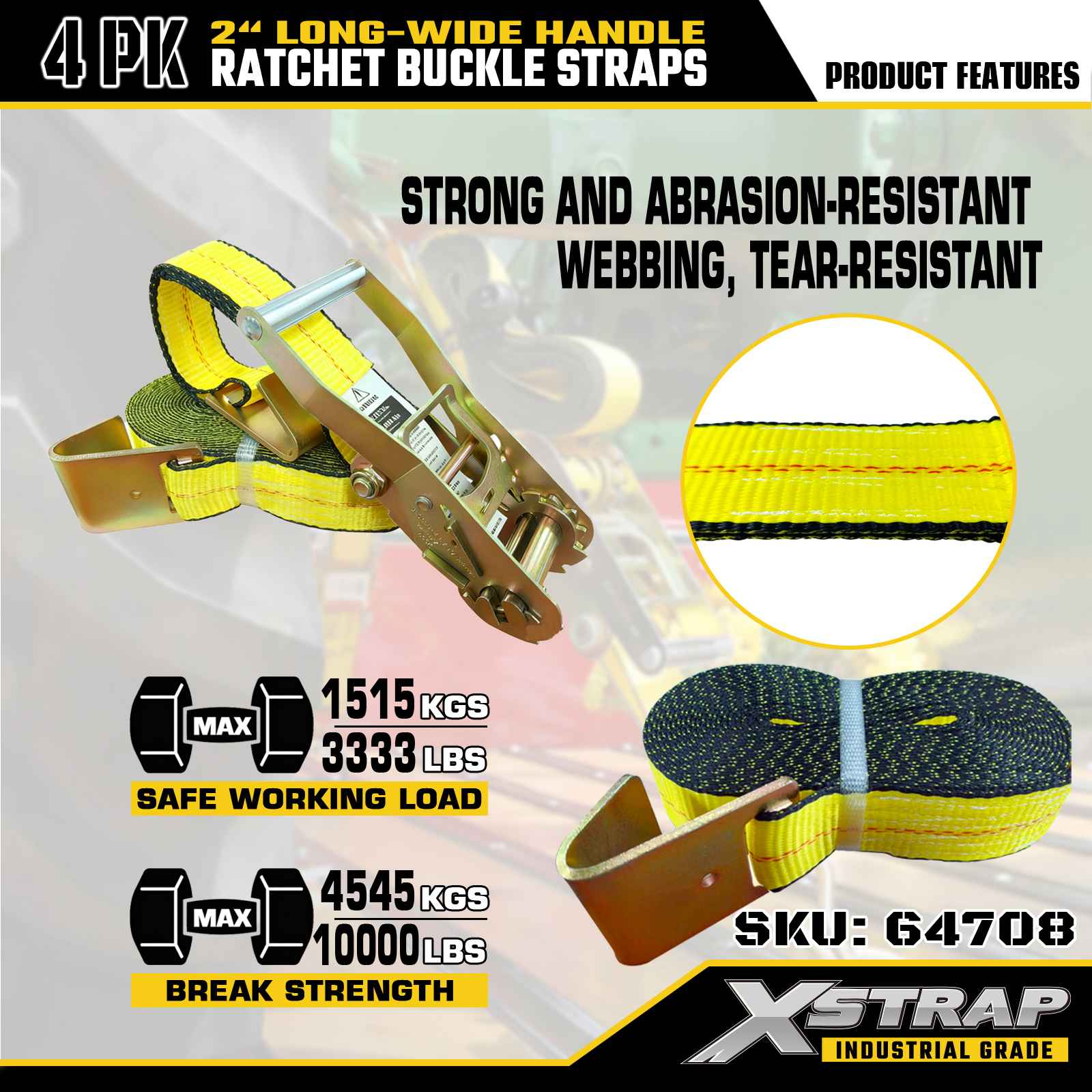 Xstrap 64708 Cinghie con fibbia a cricchetto lunghe 2