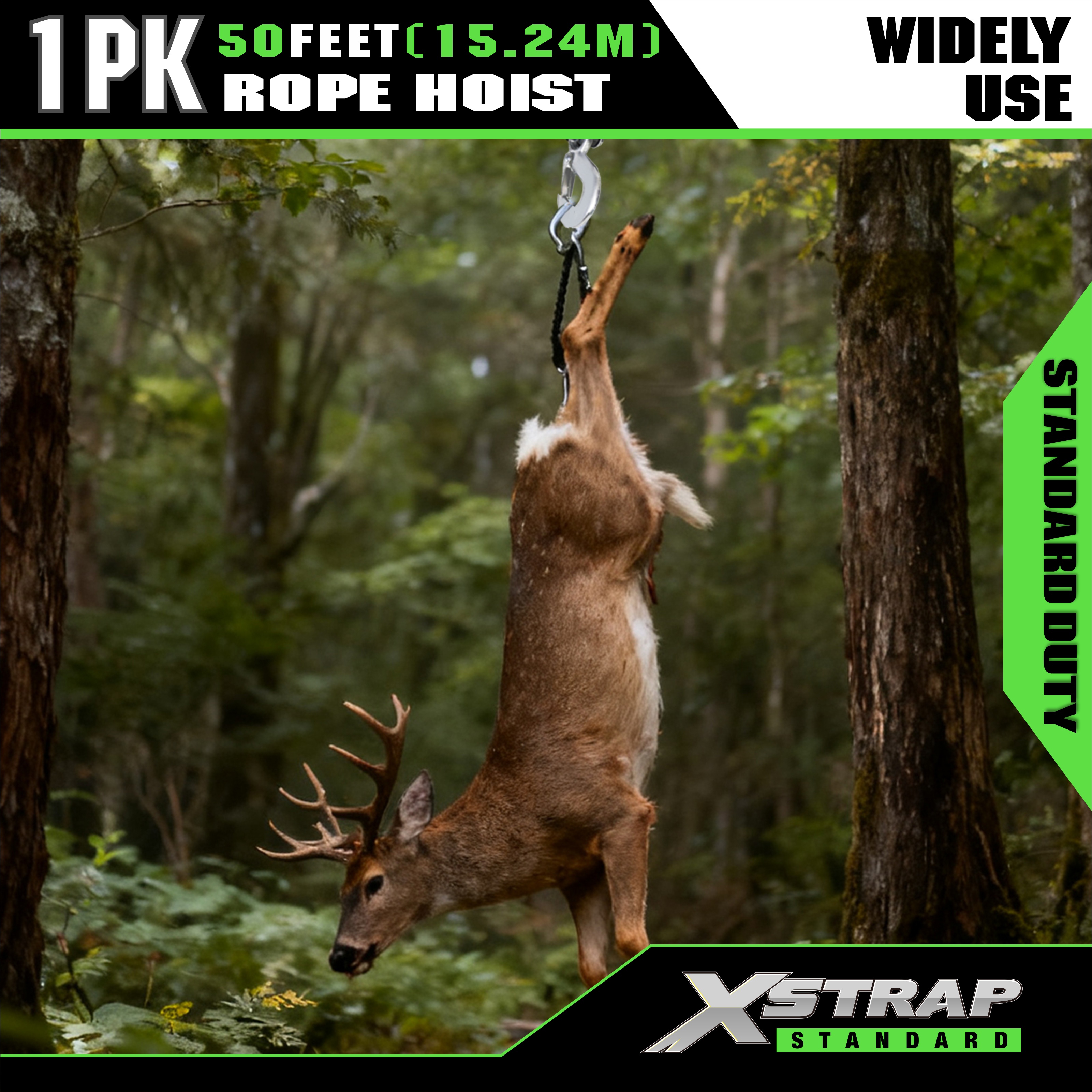 XSTRAP AHLT0003 Sistema di pulegge per paranco a fune bianca Capacità 1000 libbre