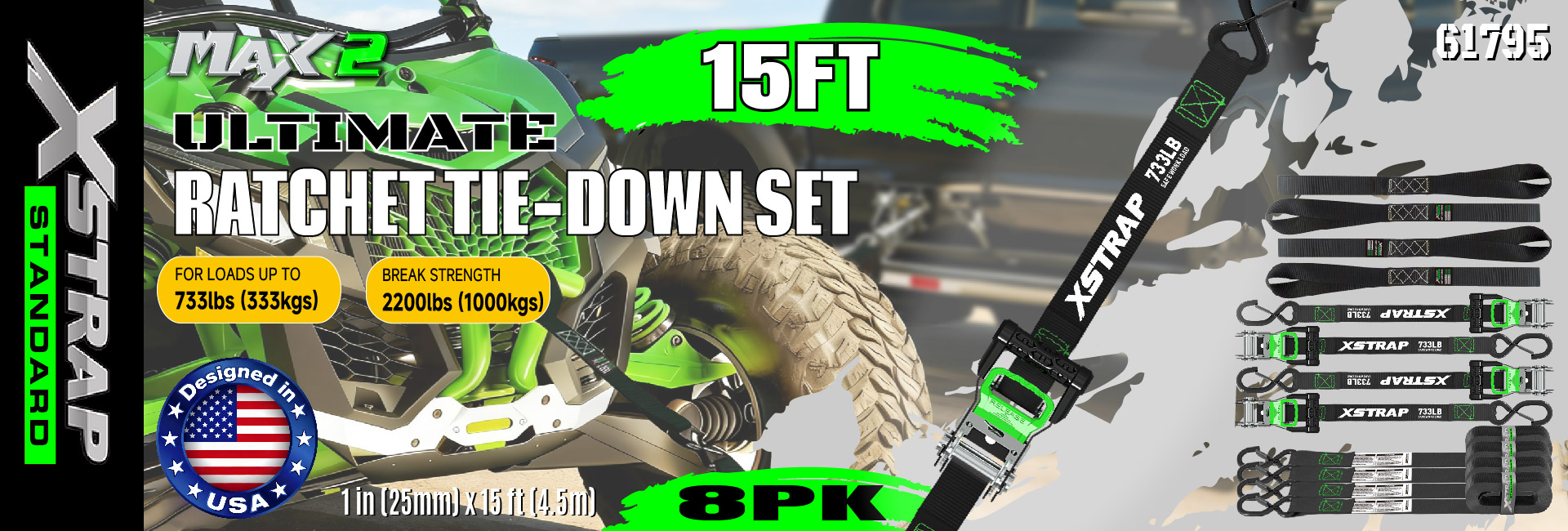 Xstrap 61795 Cinghie di ancoraggio per moto da 1