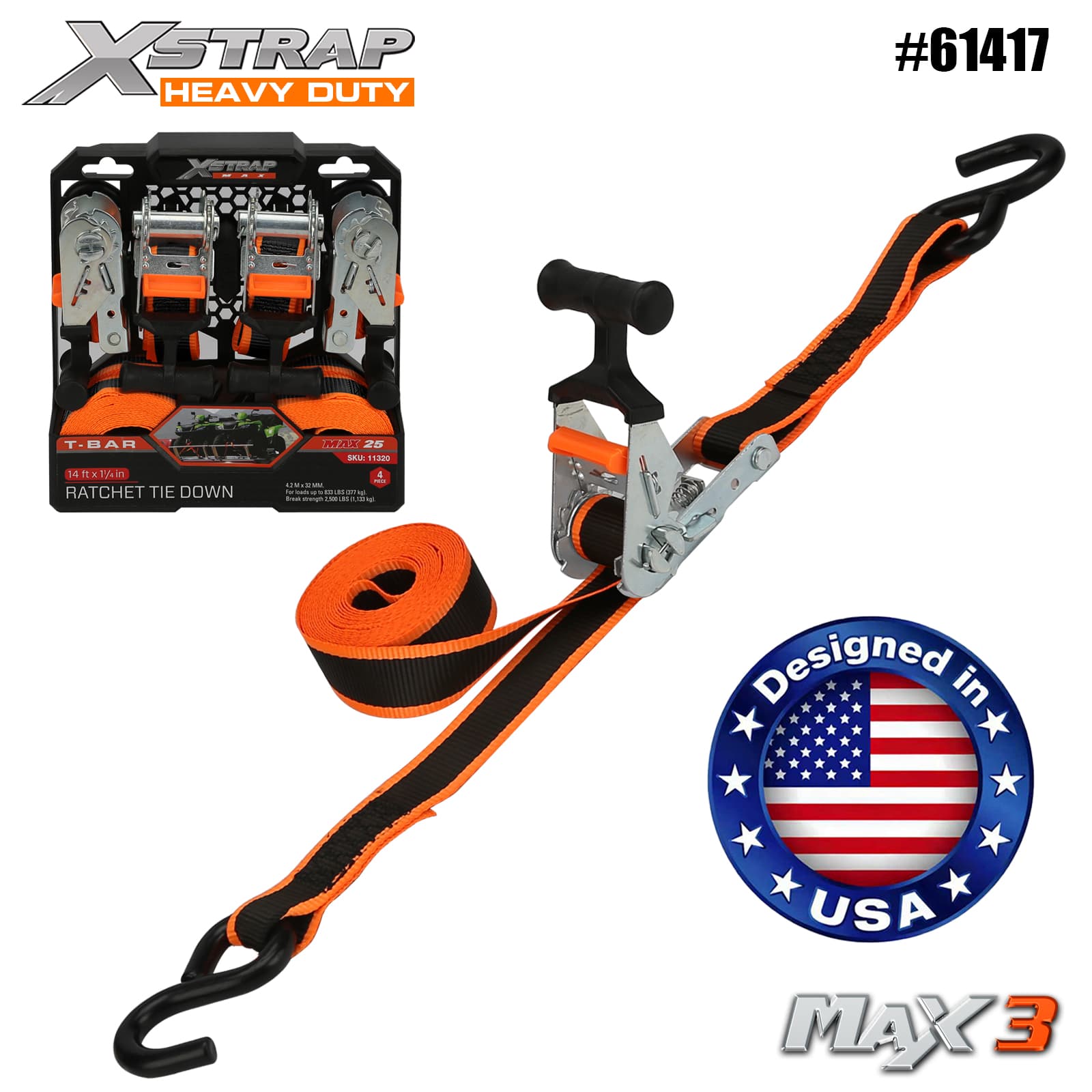 Xstrap 61417 Legatura con cricchetto con barra a T 1-1/4