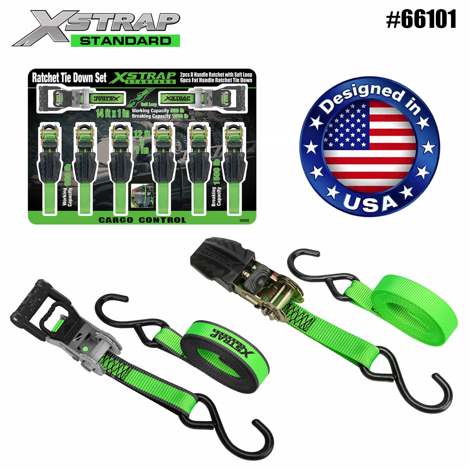 Xstrap 66101 Cricchetto con impugnatura a D 2 pezzi da 1