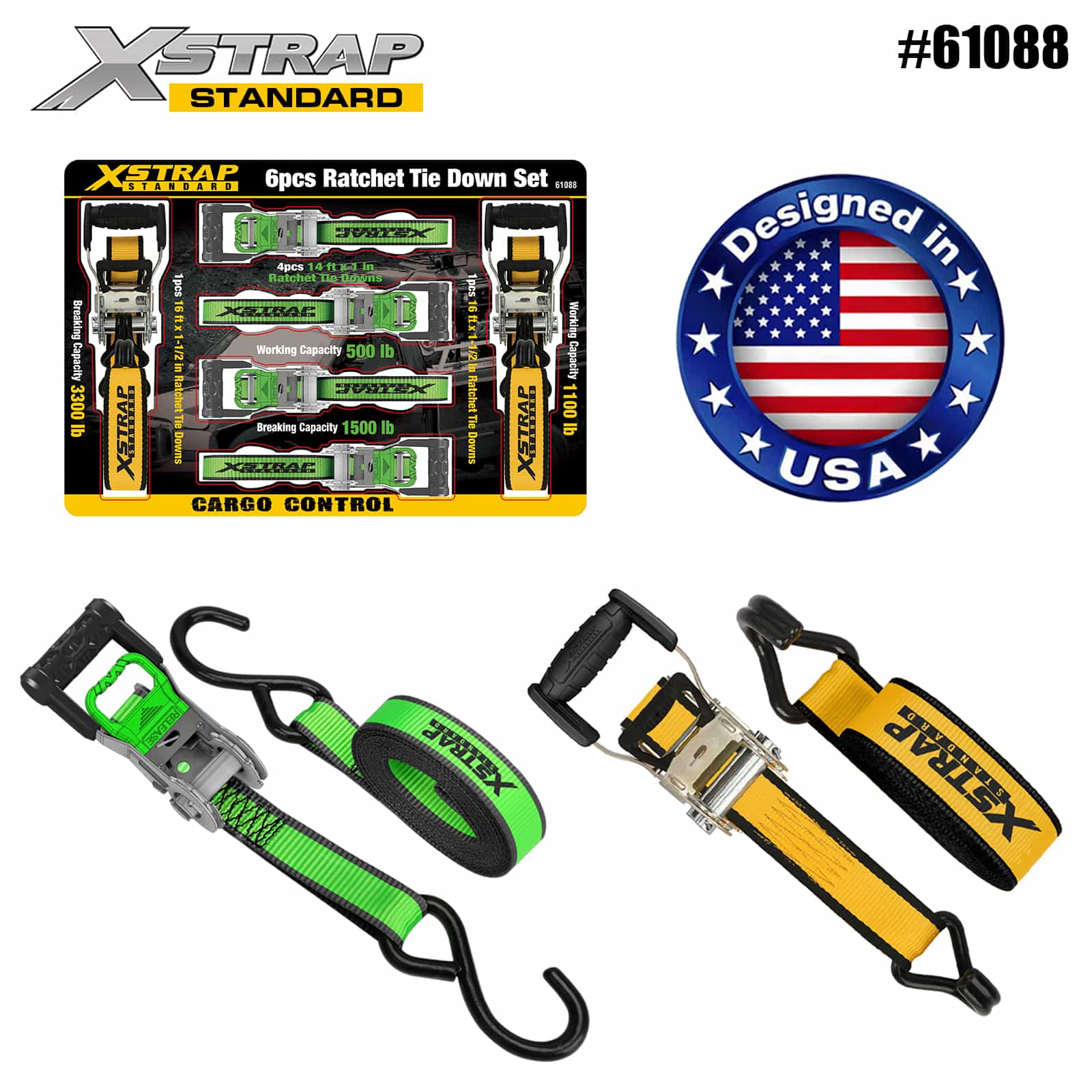 Xstrap 61088 Cricchetto con impugnatura a D da 4 pezzi 1