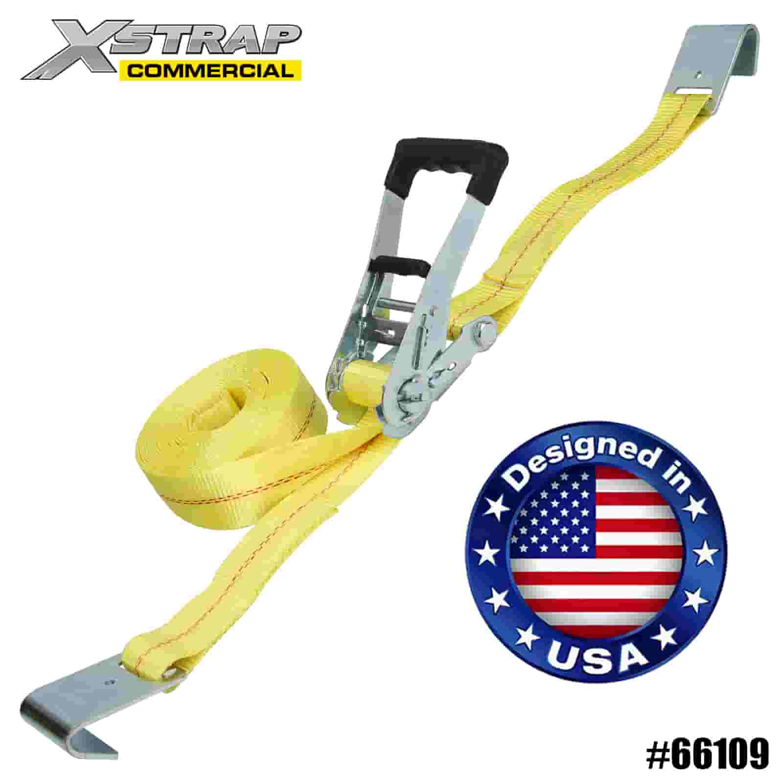 Xstrap 66109 Legatura a cricchetto da 2” x 27' con ganci piatti 3333 libbre SWL