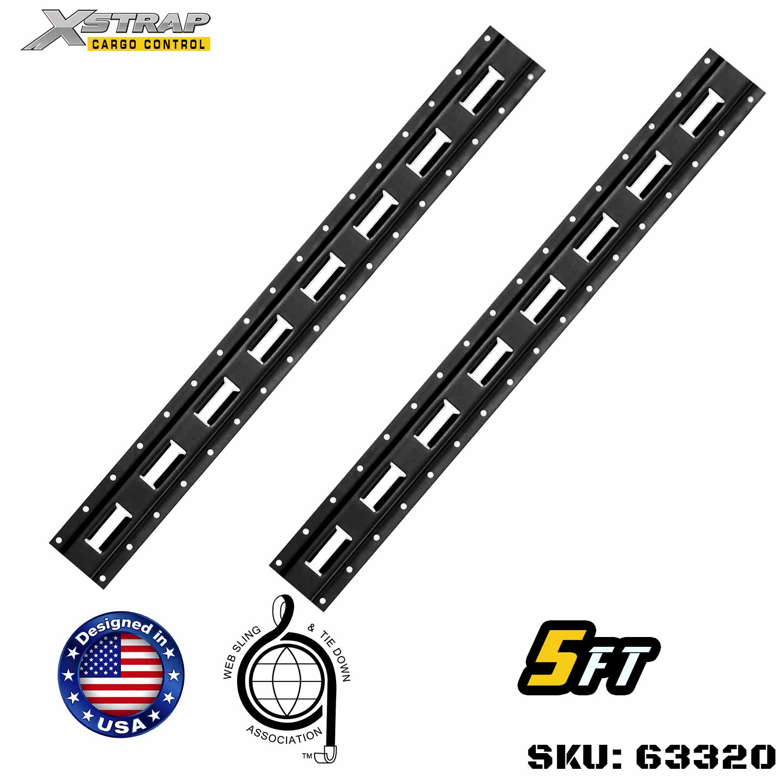 Xstrap 63320 5' Series E Logistic Track-Realizzato con acciaio calibro 12 di alta qualità 6000LBS