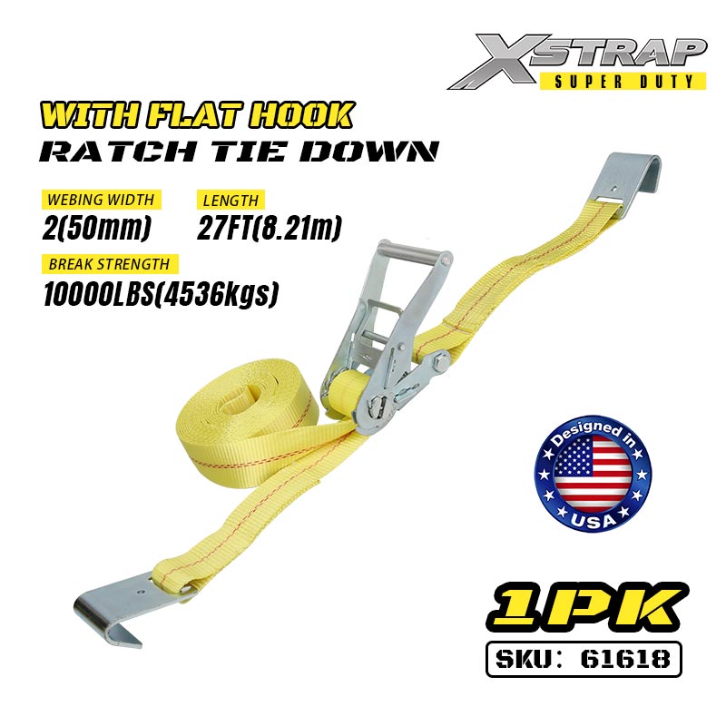 Xstrap 61618 Legatura a cricchetto da 2” x 27' con ganci piatti 3333 lb SWL