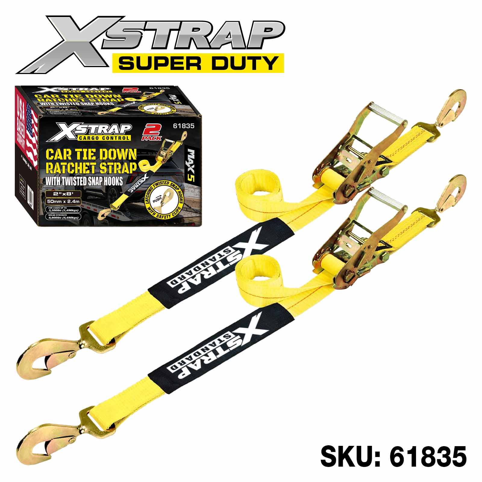 Xstrap 61835 Cinghie di ancoraggio per auto 2