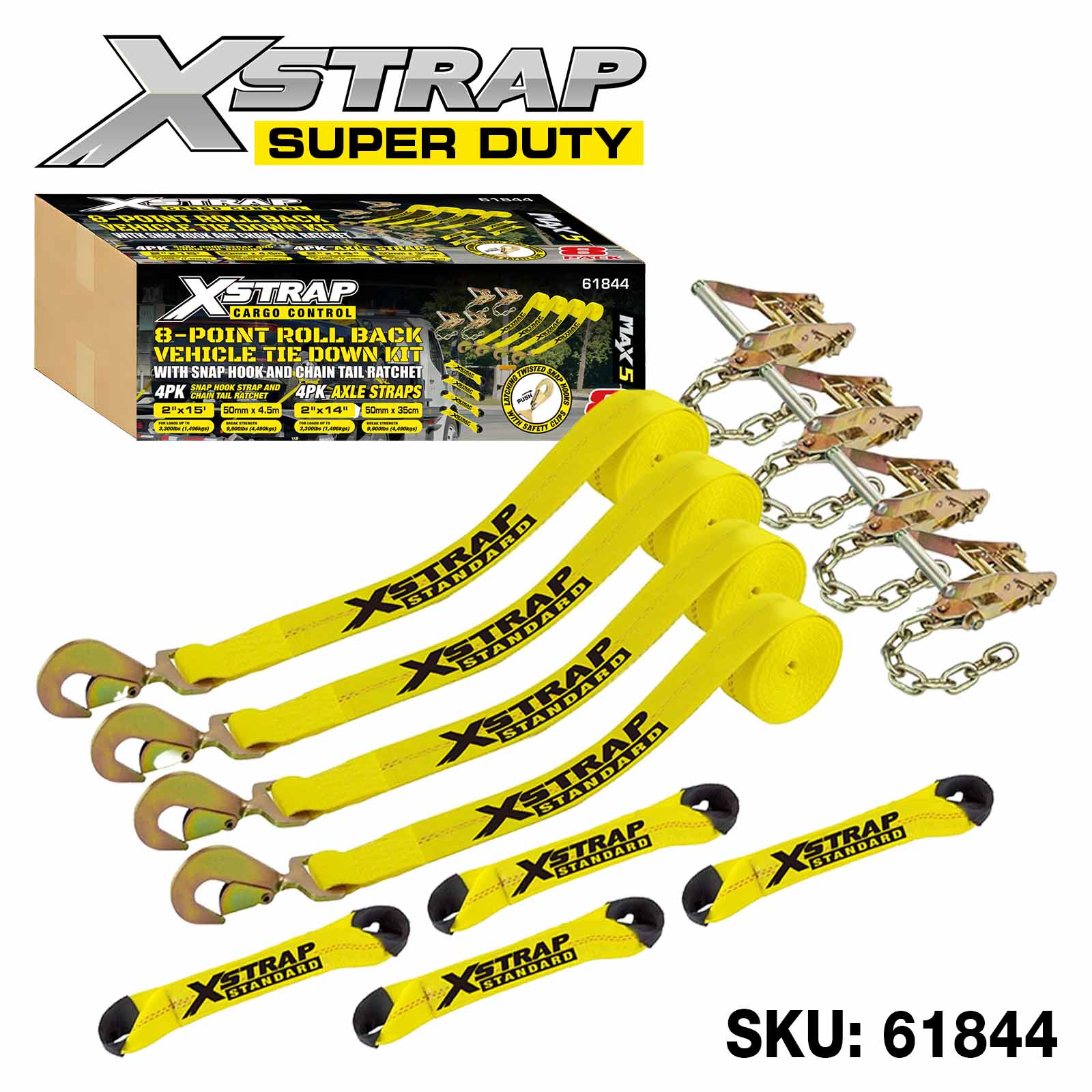 Xstrap 61844 Kit di ancoraggio per veicolo con rollback a 8 punti 2