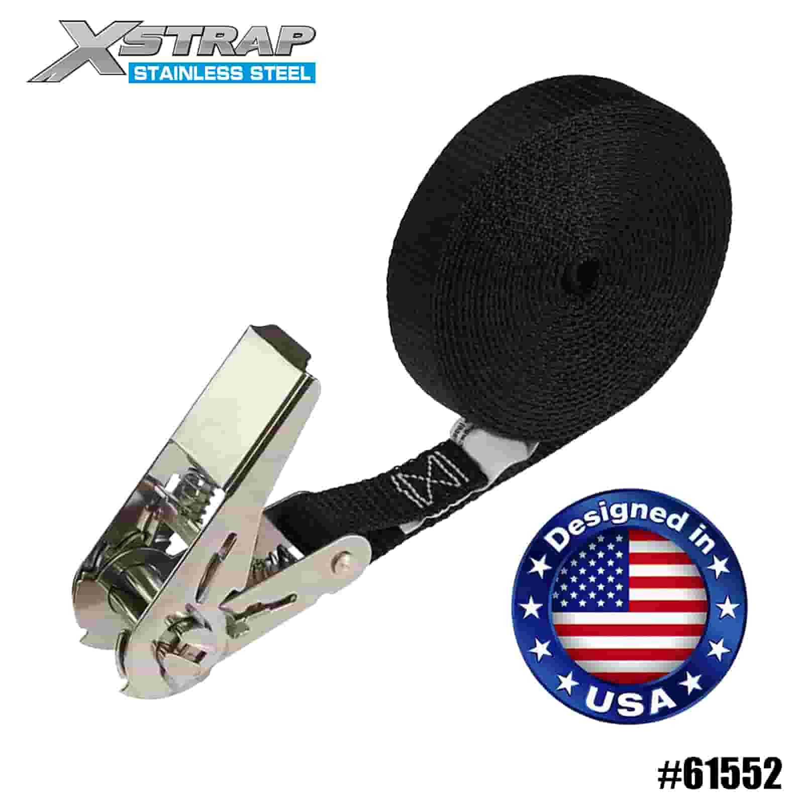 Xstrap 61552 Cricchetto a pollice nero senza fine in acciaio inossidabile 1