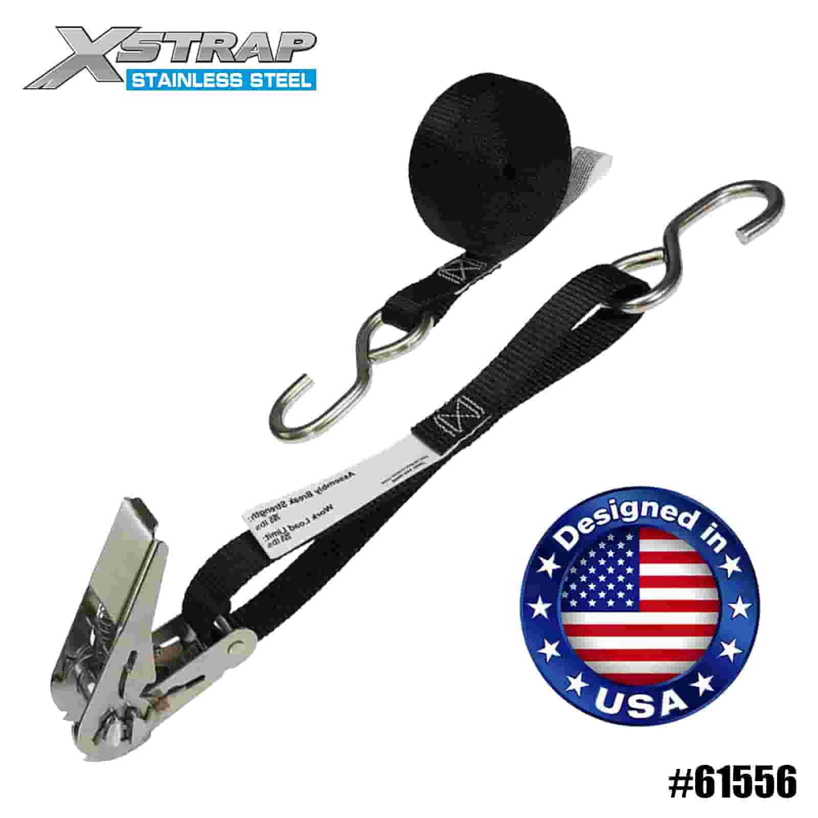 Xstrap 61556 Cinghia a cricchetto per pollice in acciaio inossidabile nero da 1
