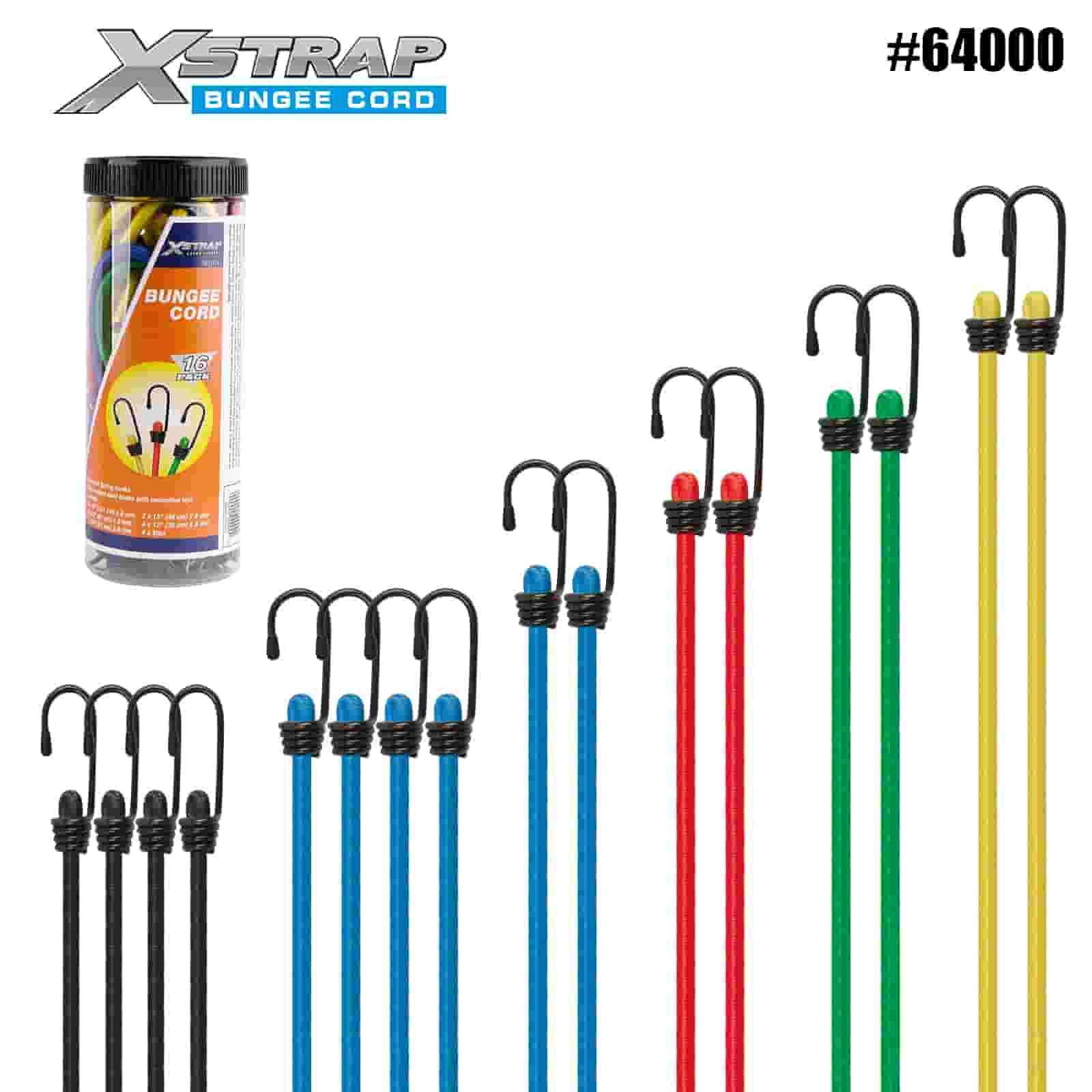 Xstrap 64000 Set di corde elastiche da 16 pezzi 8 mm x 12
